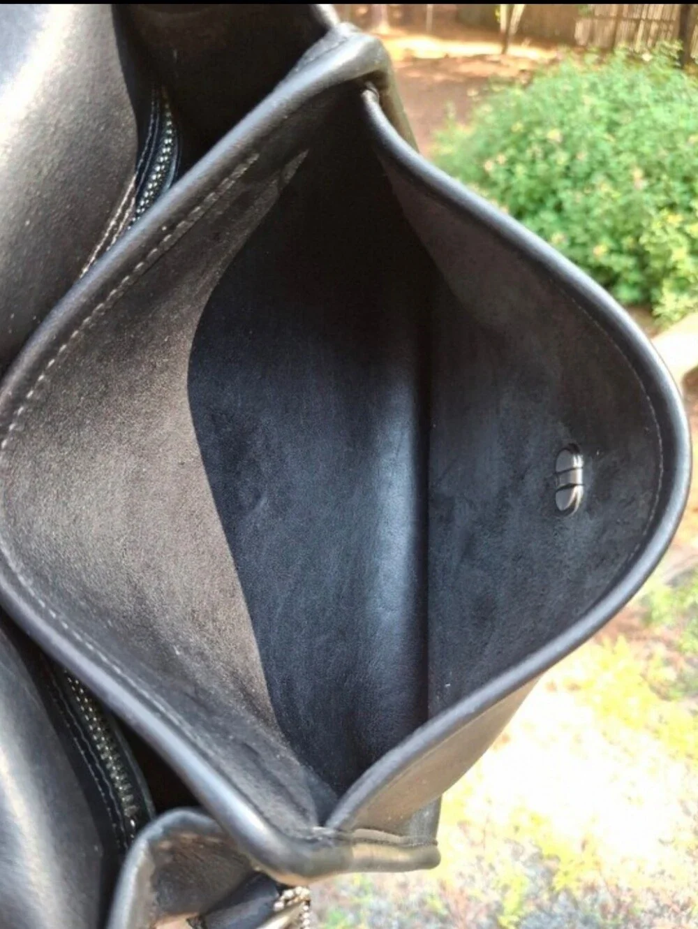 Rare VTG 2000 Coach Black Glove Tanned Leather Court Bag Nickel Hardware #9870
